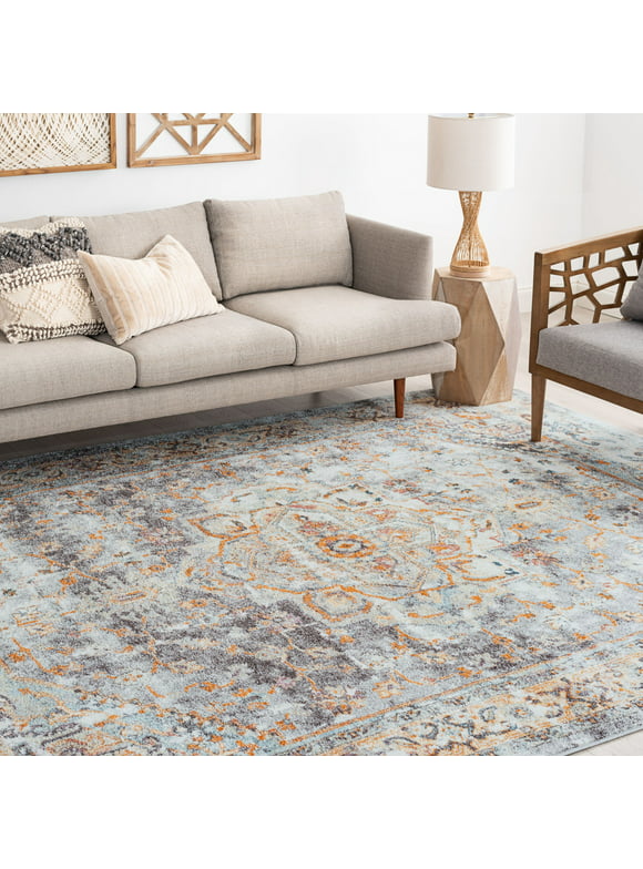 5x8 Traditional Blue Area Rugs for Living Room | Bedroom Rug | Dining Room Rug | Indoor Entry or Entryway Rug | Kitchen Rug | Alfombras para Salas 5'3'' x 7'3''