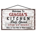thumbnail image 1 of 5x8 Vintage Style Kitchen Sign Welcome to Giagia's Kitchen Daily Specials Open 24 Hours - Greek Word for Grandmother - Family Home Décor Mother's Day Gift for Grandma, 1 of 1