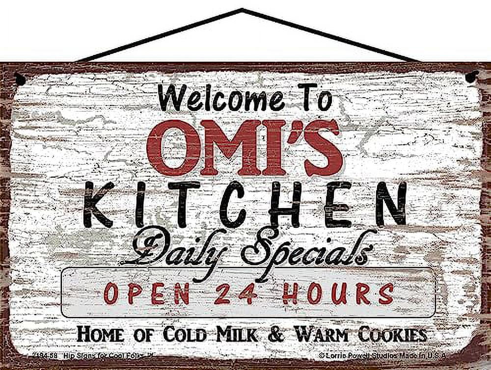 5x8 Vintage Style Kitchen Sign Welcome to Omi's Kitchen Daily Specials ...