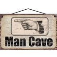 thumbnail image 1 of 5x8 Vintage Style Sign Pointing to the Left Saying "Man Cave" - Decorative Classic Directional Wall Decor for Home Bar, Game Room or Bachelor Pad, Gift for Father's Day, 1 of 1