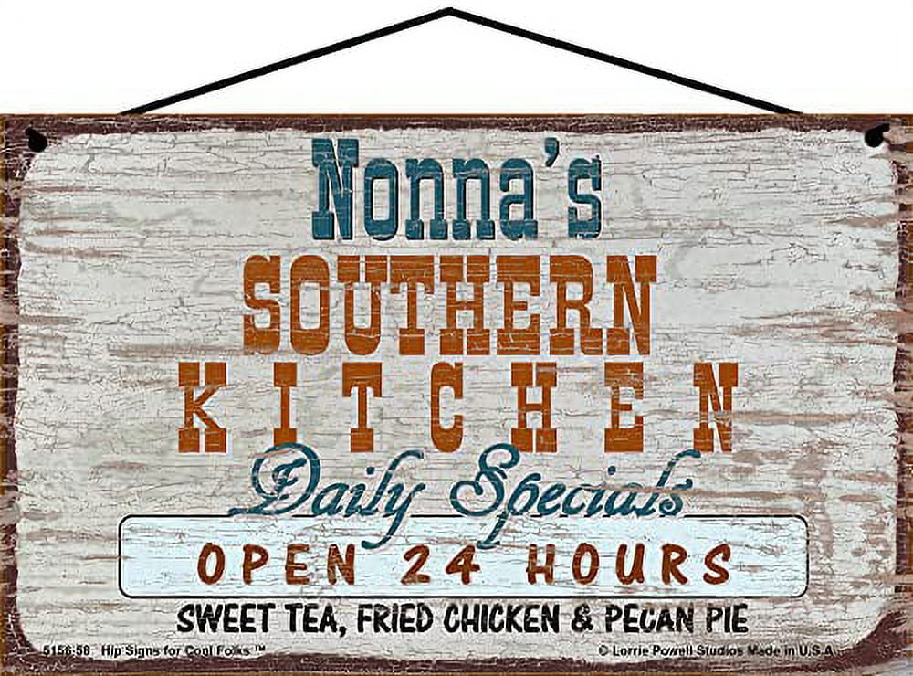 5x8 Vintage Style Kitchen Sign Welcome to Mom Mom's Kitchen Daily Specials Open 24 Hours Home of Cold Milk and Warm Cookies Mother's Day Gift for Grandmothers Home Décor for Grandma
