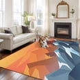 thumbnail image 1 of 5x8 Washable Area Rug, Abstract Mountain Non-Slip Large Rectangle Rug for Living Room Dining Room, Blue Navy Forest Tree Sunset Modern Indoor Floor Mat for Home Decor, 1 of 9