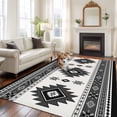 thumbnail image 1 of 5x8 Washable Area Rug, Aztec Non-Slip Large Rectangle Rug for Living Room Dining Room, Gray Southwest Wind Bohemian Country Farmhouse Indoor Floor Mat for Home Decor, 1 of 9