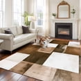 thumbnail image 1 of 5x8 Washable Area Rug, Brown Abstract Non-Slip Large Rectangle Rug for Living Room Dining Room, Modern Rustic Geometric Indoor Floor Mat for Home Decor, 1 of 9