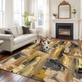 thumbnail image 1 of 5x8 Washable Area Rug, Gray Yellow Non-Slip Large Rectangle Rug for Living Room Dining Room, Abstract Modern Retro Polypropylene Pigment Taxture Indoor Floor Mat for Home Decor, 1 of 9