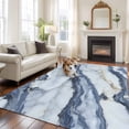 thumbnail image 1 of 5x8 Washable Area Rug, Marble Texture Non-Slip Large Rectangle Rug for Living Room Dining Room, Grey White Abstract Crack Modern Indoor Floor Mat for Home Decor, 1 of 9