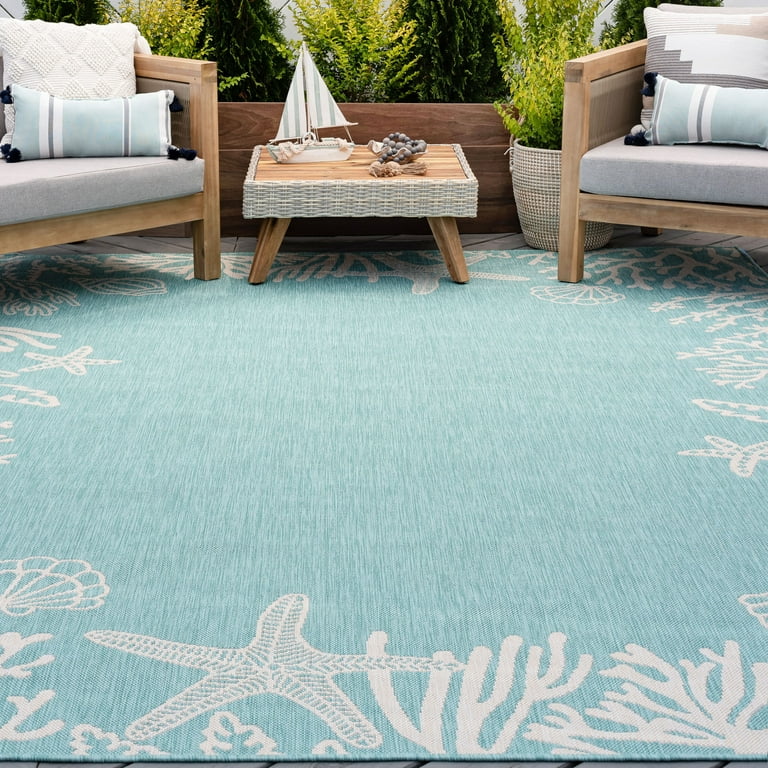 Aqua rug top