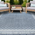 thumbnail image 1 of 5x8 Water Resistant, Indoor Outdoor Rugs for Patios, Front Door Entry, Entryway, Deck, Porch, Balcony | Outside Area Rug for Patio | Blue, Diamond | Size: 5'3'' x 7'3'', 1 of 8