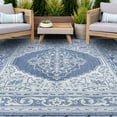 thumbnail image 1 of 5x8 Water Resistant, Indoor Outdoor Rugs for Patios, Front Door Entry, Entryway, Deck, Porch, Balcony | Outside Area Rug for Patio | Blue, Floral | Size: 5'3'' x 7'3'', 1 of 7