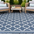 thumbnail image 1 of 5x8 Water Resistant, Indoor Outdoor Rugs for Patios, Front Door Entry, Entryway, Deck, Porch, Balcony | Outside Area Rug for Patio | Blue, Geometric | Size: 5'3'' x 7'3'', 1 of 8