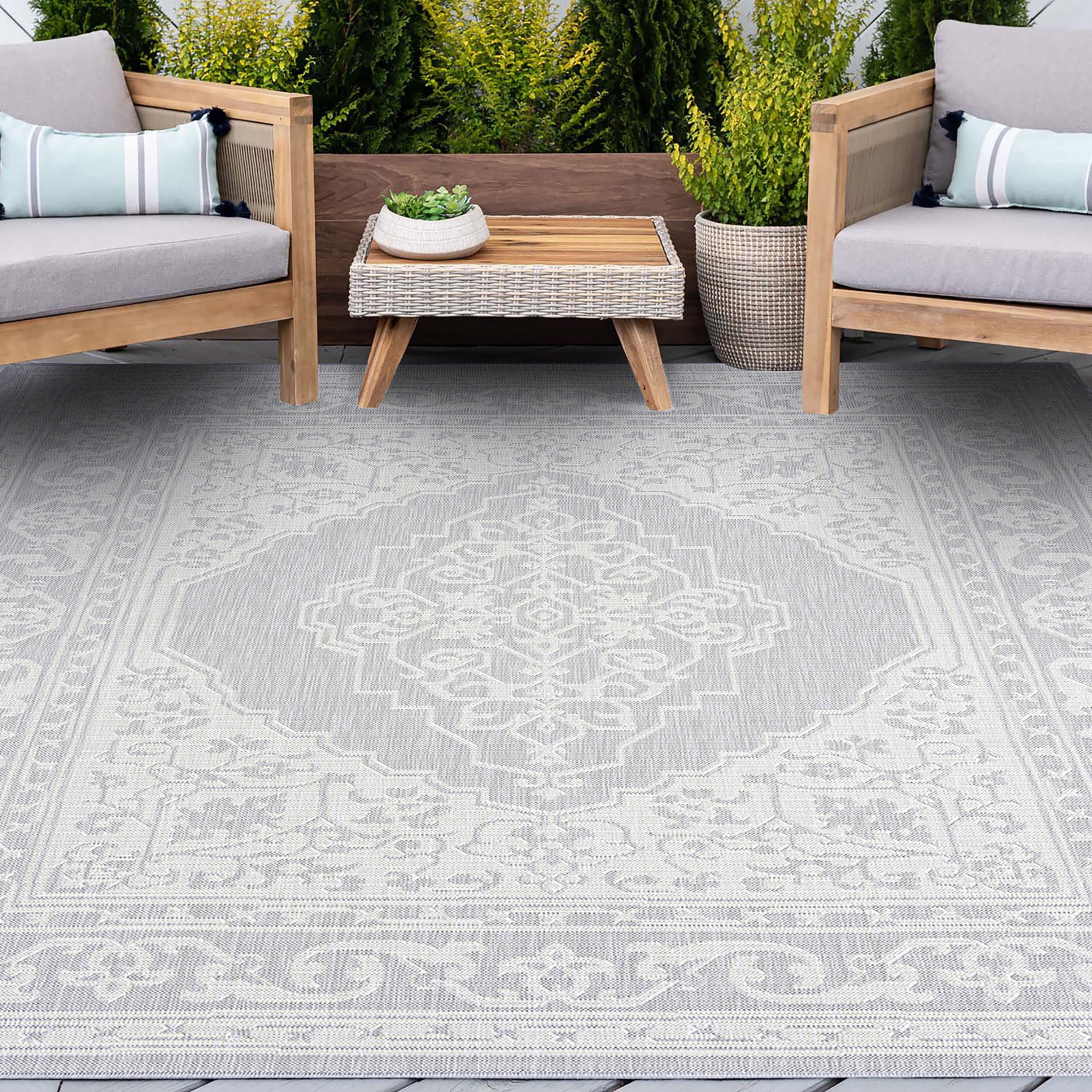 5x8 Water Resistant, Indoor Outdoor Rugs for Patios, Front Door Entry ...