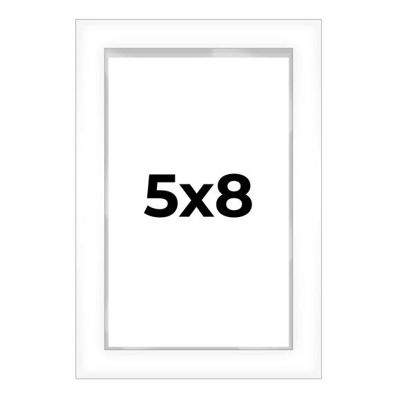 5x8 White Shadowbox Frame - Interior Size 5x8 by 1 Inches - Made to Display Items Up To 1 Inches Deep