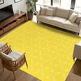 thumbnail image 1 of 5x8Ft Area Rugs Yellow Morocco Non-Skid Rubber Backing Large Rectangle Rugs - Living Room Bedroom Home Office, Geometric Leaf Diamond Lattice Abstract Indoor Floor Mat Carpets Washable Rug, 1 of 9