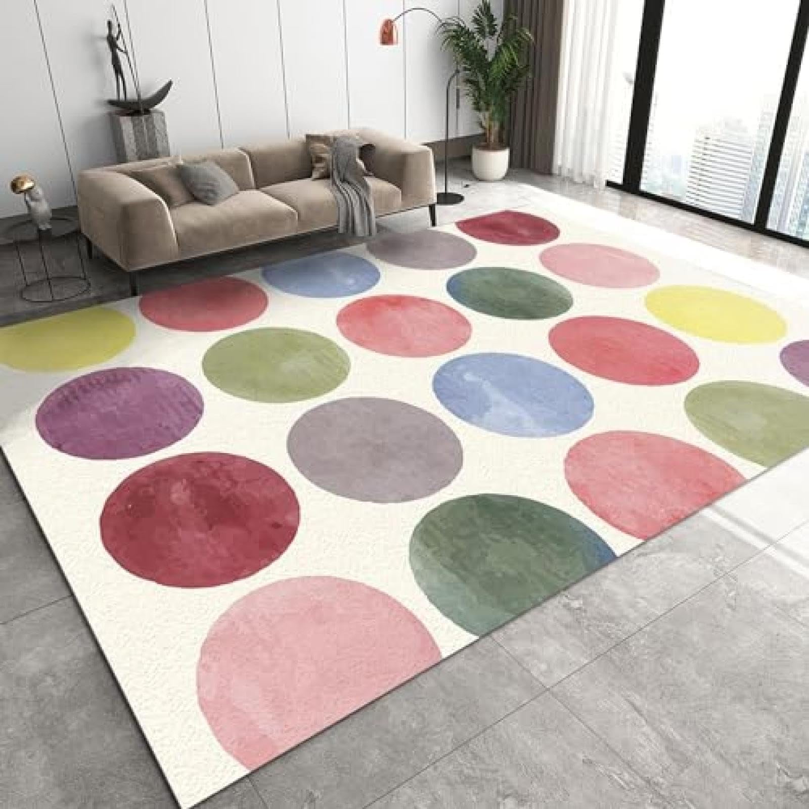 5x8ft Watercolor Gradient Point Dots Area Rug, Modern Art Minimalism ...