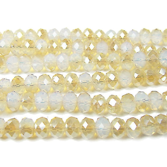 5x8mm 17" Opalite Glass With Ab Champaign Finish ForJewelry Making