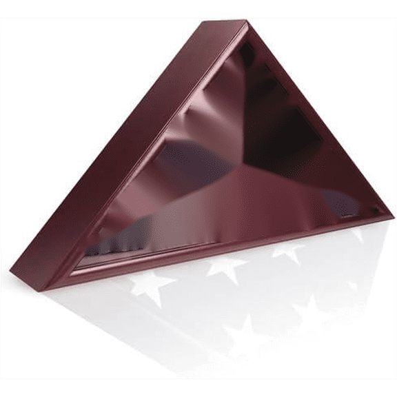 5x9.5 Burial Flag Display Case Cherry Solid Wood Military Memorial Shadow Box with Clear Acrylic Front Folded American Flag Holder$$Home Decor, Kitchen, & Other