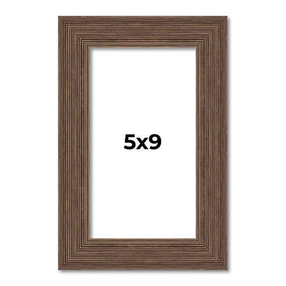 5x9 Frame Brown Distressed Barnwood Picture Frame | Complete Rustic Farmhouse Photo Frame Includes