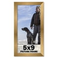 thumbnail image 1 of 5x9 Frame Gold Bronze Modern Solid Wood Picture Frame | 0.75 Inch Moulding Width | Includes UV, 1 of 8