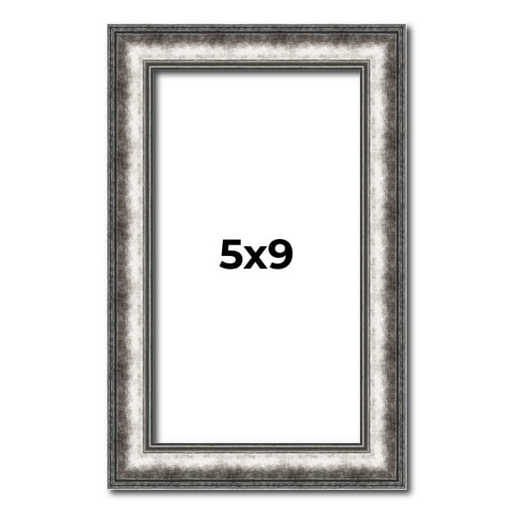 5x9 Frame Silver Real Wood Picture Frame Width 1.125 Inches | Interior Frame Depth 0.5 Inches |