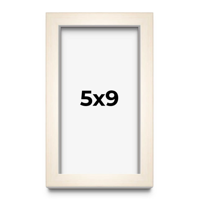 5x9 Frame White Wheat Solid Wood Picture Frame | Moulding Width 0.75 Inches | Interior Depth 0.5