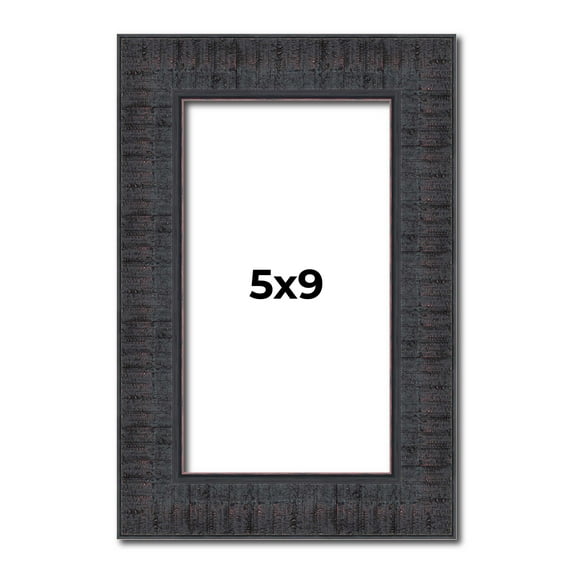 5x9 IN Frame Brown Rustic Solid Wood Picture Frame 1.5 Inches Wide | Interior Frame Depth 0.5