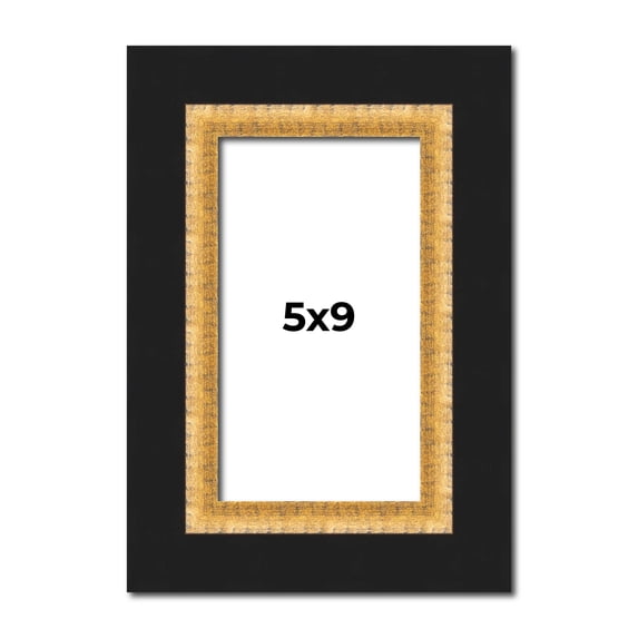 5x9 IN Frame Gold Real Wood Picture Frame Width 2.25 Inches | Interior Frame Depth 0.5 Inches |