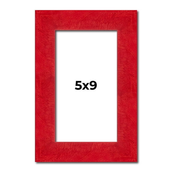 5x9 IN Frame Red Burl Solid Wood Picture Frame Width 1.75 Inches | Interior Frame Depth 0.5 Inches