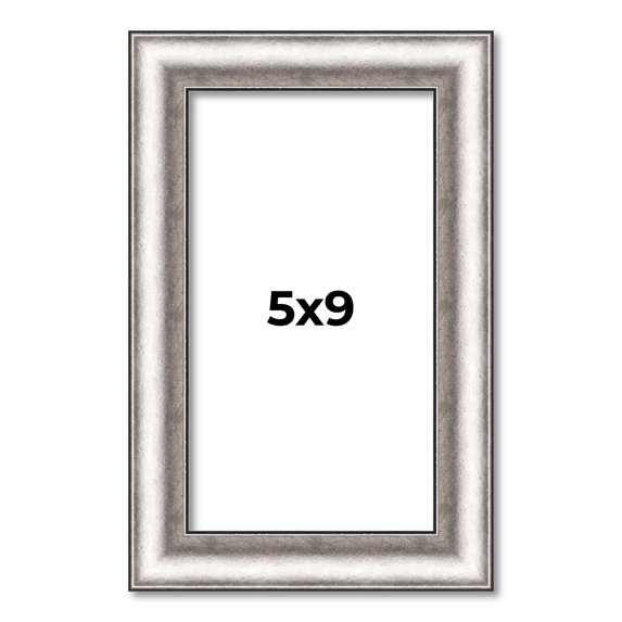5x9 IN Frame Silver Real Wood Picture Frame Width 1.25 Inches | Interior Frame Depth 0.5 Inches |