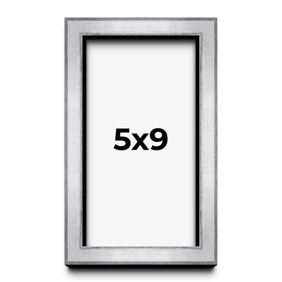 5x9 IN Shadow Box Frame Silver | 1.375 Inches Deep Real Wood Contemporary Shadowbox Display Frame |