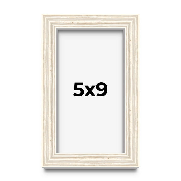 5x9 IN Shadow Box Frame White | 1.125 Inches Deep Real Wood Rustic Shadowbox Display Frame | UV