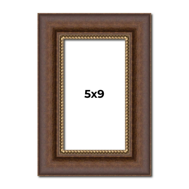 5x9 In Copper and Brown Real Wood Picture Frame Width 2 inches | Interior Frame Depth 0.5 inches |