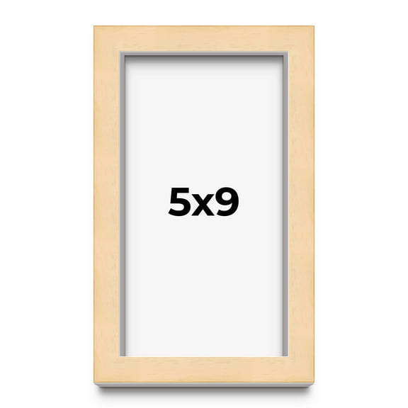 5x9 In Frame Beige Real Wood Picture Frame Width 0.75 inches | Interior Frame Depth 0.5 inches |