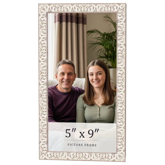 5x9 In Frame White Real Wood Picture Frame Width 1.5 inches | Interior Frame Depth 0.5 inches |