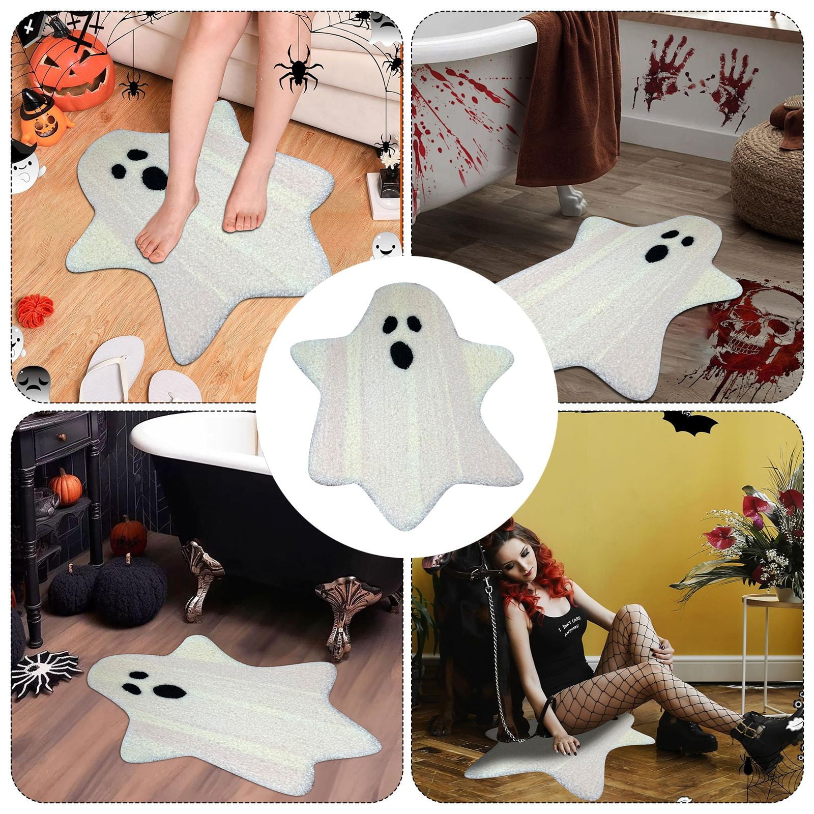 5x9 Rug Cute White Character Carpet Home Velvet Floor Mat Bathroom