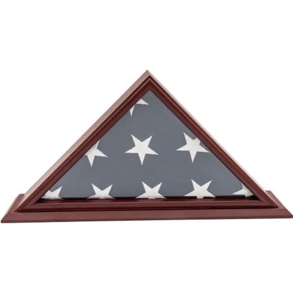 5x9 Veteran Flag Display Case | Burial Flag Display Stand , Solid Wood, Cherry Finish$$Home Decor, Kitchen, & Other