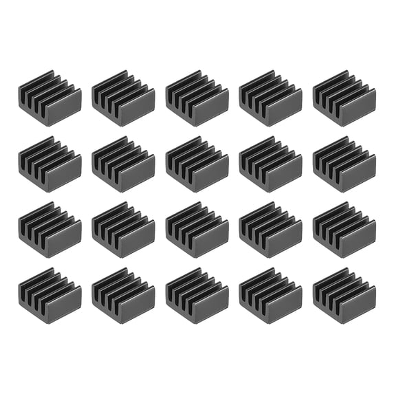 5x9x9mm Black Aluminum Heatsink Adhesive Cooler Pad for Cooling 3D Printers 20Pcs