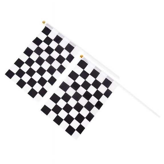5xBlack And White Flag Checkered Racing Banner Polyester Flags Hand SignalFla WA