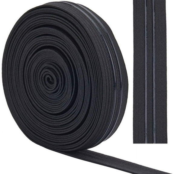 5yards 5 Yards 20mm Wide Non-Slip Elastic Ribbon Black Straight Line Silicone Elastic Gripper Band Tape Stretch Rubbers Elastic Straps Belt Waistband for DIY Garment Sewing Crafts Sports Shorts