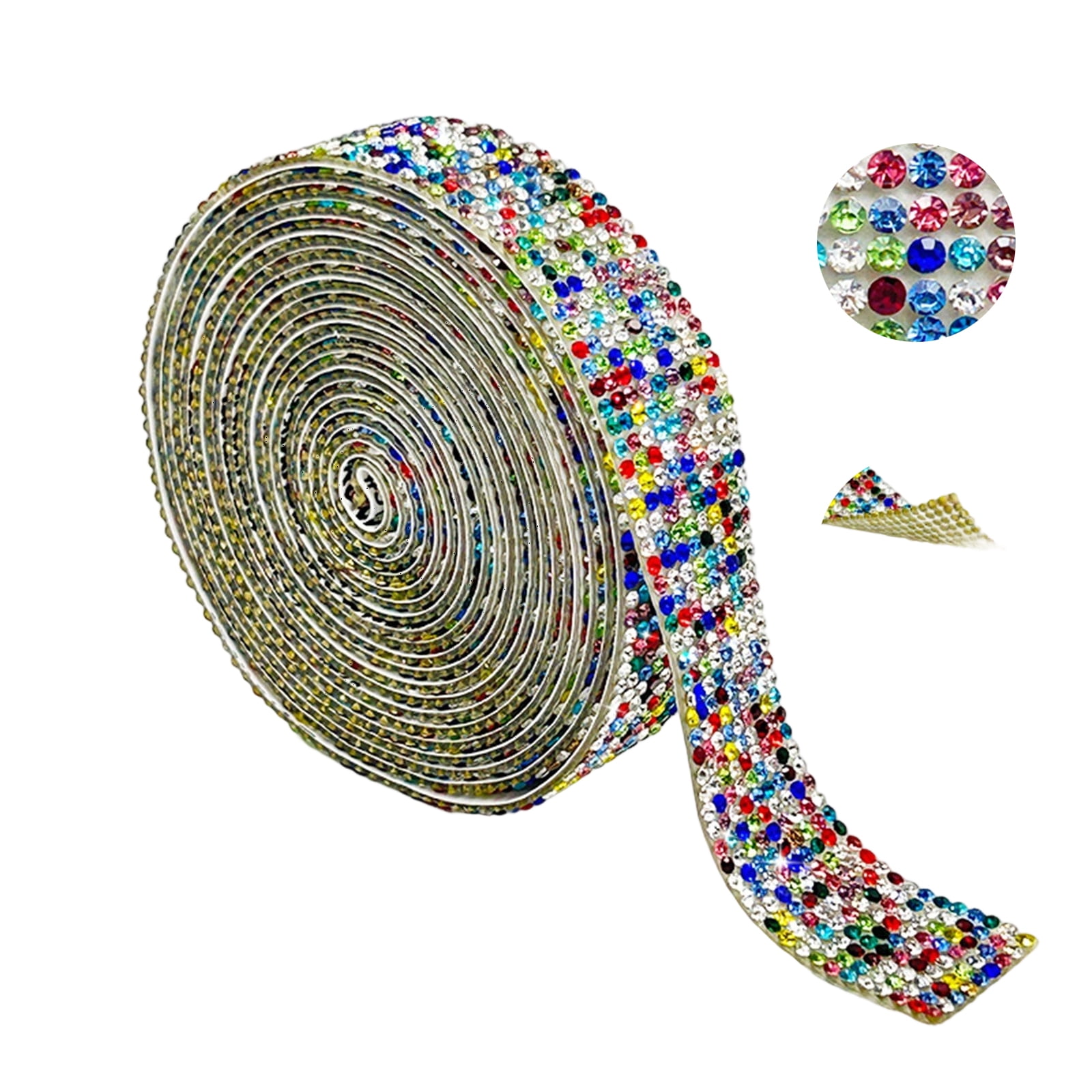 Wide Rhinestone Ribbon 5yds Adhesive Rhinestones Ribbon Sparkling Rhinestones Ribbon 13mm ...
