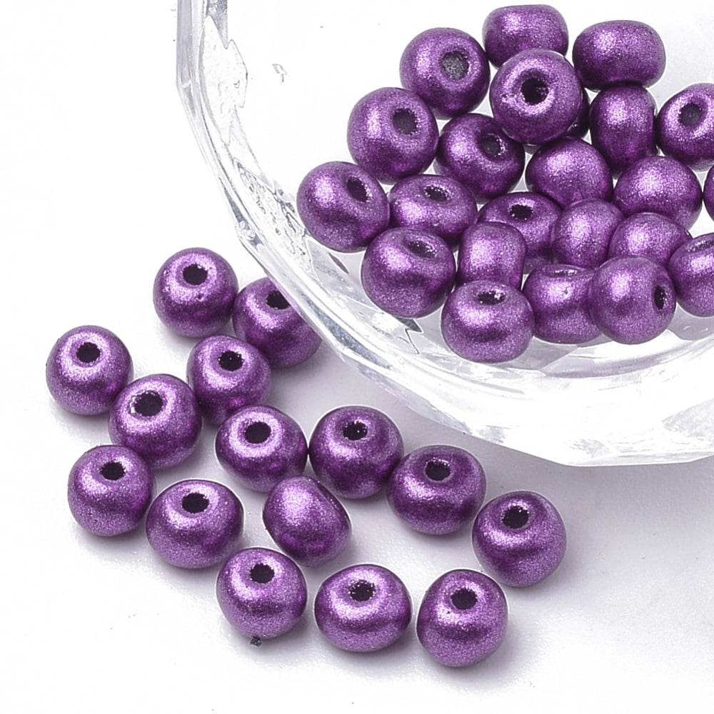6/0 Baking Paint Glass Seed Beads Round Blue Violet 4~4.5x3mm Hole: 1~1.2mm about 4500pcs/bag about 450g/bag