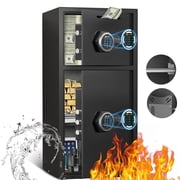 6.0 Cu ft Extra Large Home Safe Box Fireproof Waterproof, Digital Home Security Safe Box with Deposit Slot & Metal Storage Box, Soft Lining Money Safe with Backlit Keypad & Dual Alarm for Home Office
