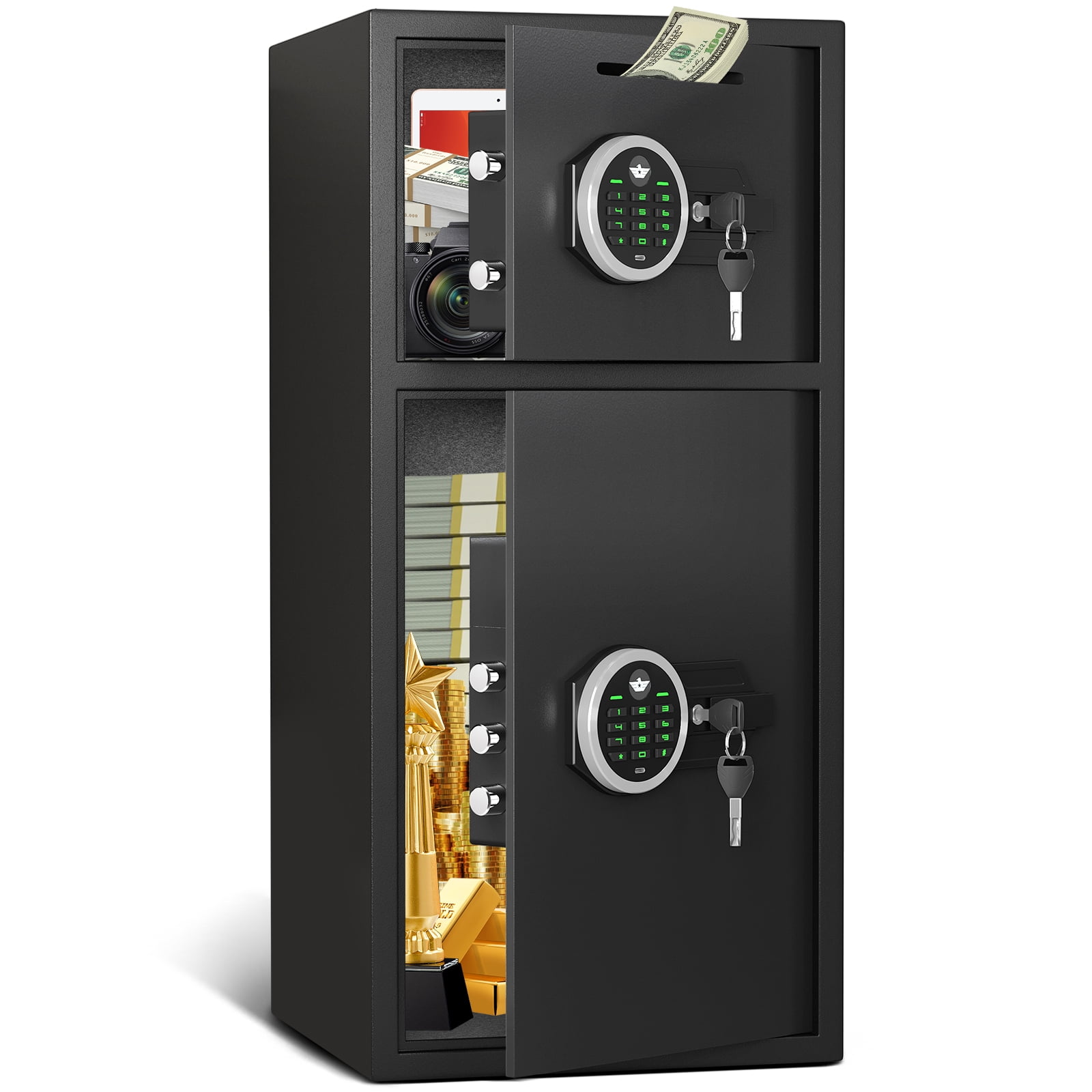 Kavey 5.0 Cu ft Fireproof Waterproof Safe, Digital Home Security Safe, Deposit Slot, Dual Alarm