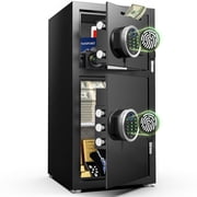 6.0 Cu ft Large Safe Box Fireproof Waterproof,with LED Light fire proof safe for home documents,Fingerprint password personal Safes with Deposit Slot & Dual Alarm System Security Box fo Valuables