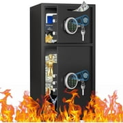 6.0 Cuft Extra Large Home Safe Box Fireproof Waterproof, Fingerprint Safe, Home Security Safes Box with Adjustable Shelf & Deposit Slot, Money Safes with Backlit Keypad & Dual Alarm for Home Office