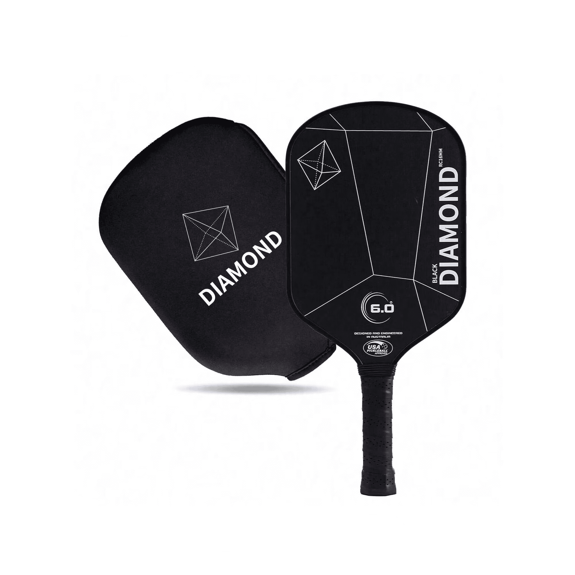 6.0 Double DIAMOND T700 16MM PRO Carbon Fiber Textured Matte Spin Pickleball Paddle, Multiple Colors, Adult Professional Competition Paddle