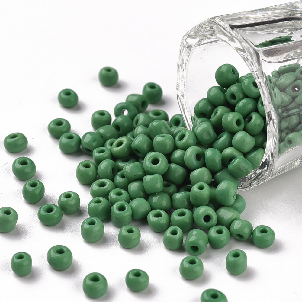 6/0 Glass Seed Beads Opaque Colours Seed Small Craft Beads for DIY Jewelry Making Round Round Hole Pale Green 6/0 4mm 50g/bag 18bags/2pounds