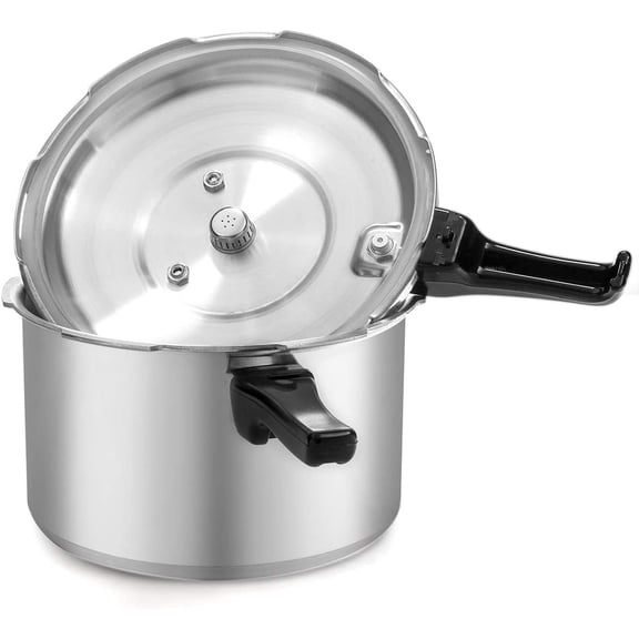 6.0 Quart Aluminum Pressure Cooker Pot with Release Valve for Fast Stovetop Cooking on Gas and Induction