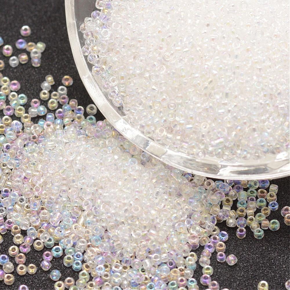 6/0 Round Glass Seed Beads Grade A Transparent Colours Rainbow Clear 3.6~4.0mm Hole: 1.2mm about 5000pcs/pound