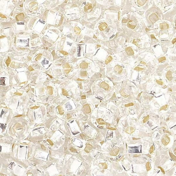 6/0 S/L Crystal Czech Glass Seed Beads 40 Grams