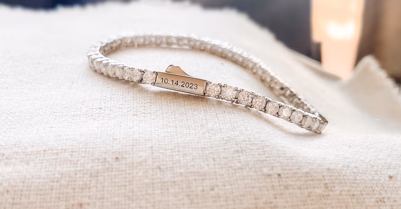 6.00 Ct Lab created Tennis Bracelet Personalized Gift for Her Tennis Chain, Sterling Silver